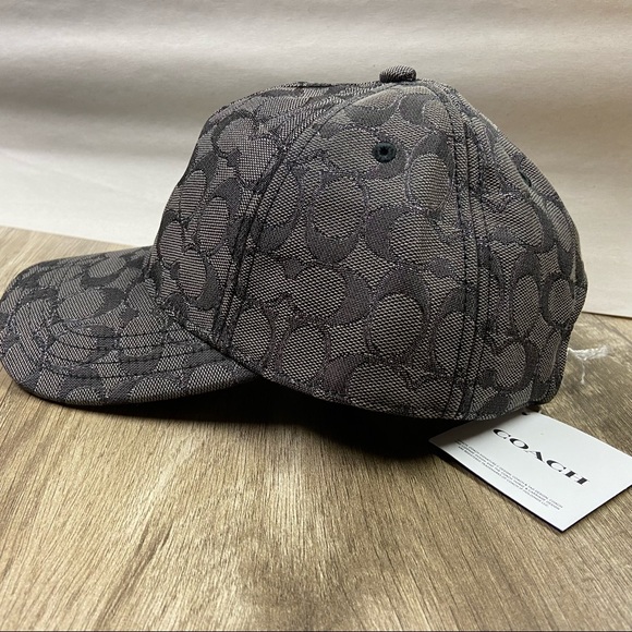 Coach Baseball Hat In Metallic Signature, Black/Gunmetal - Picture 7 of 13